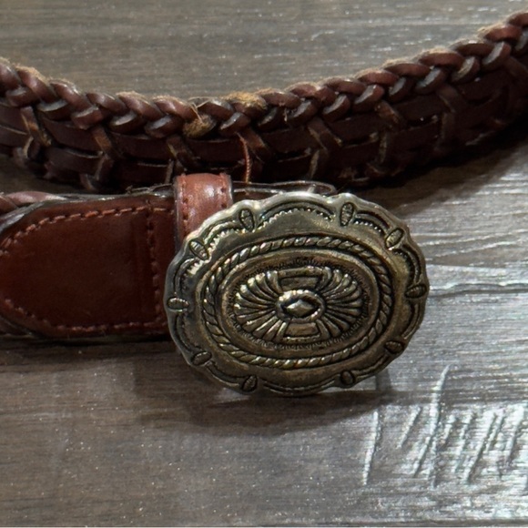 Braided Women\'s Leather Belt Brown Western Cowboy Rodeo Size M/L main image 5